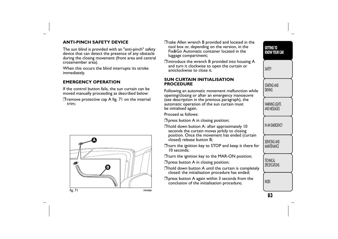 FIAT 500L User Manual | Page 87 / 348