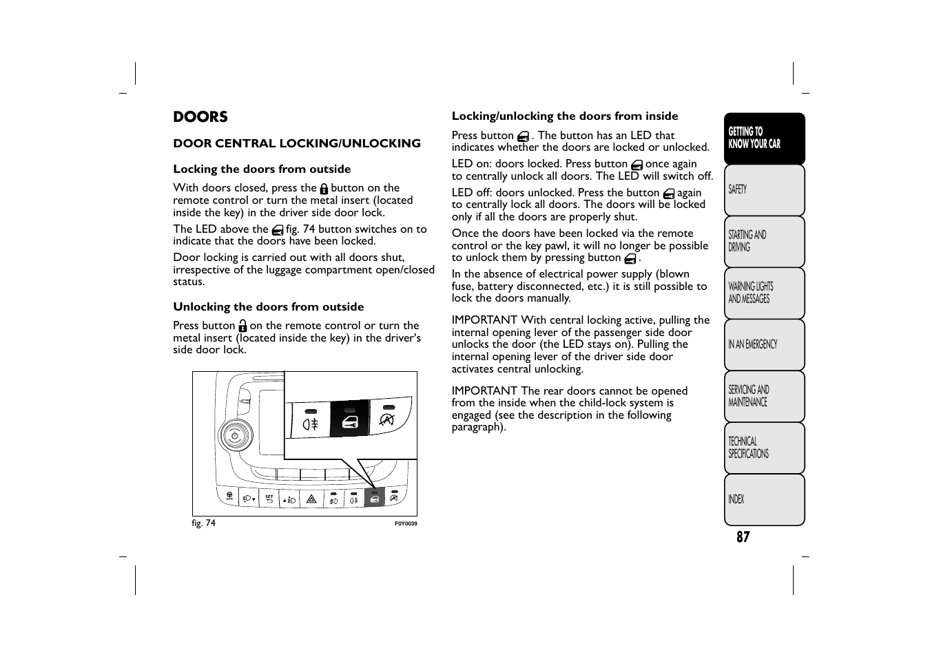 FIAT 500L User Manual | Page 91 / 348