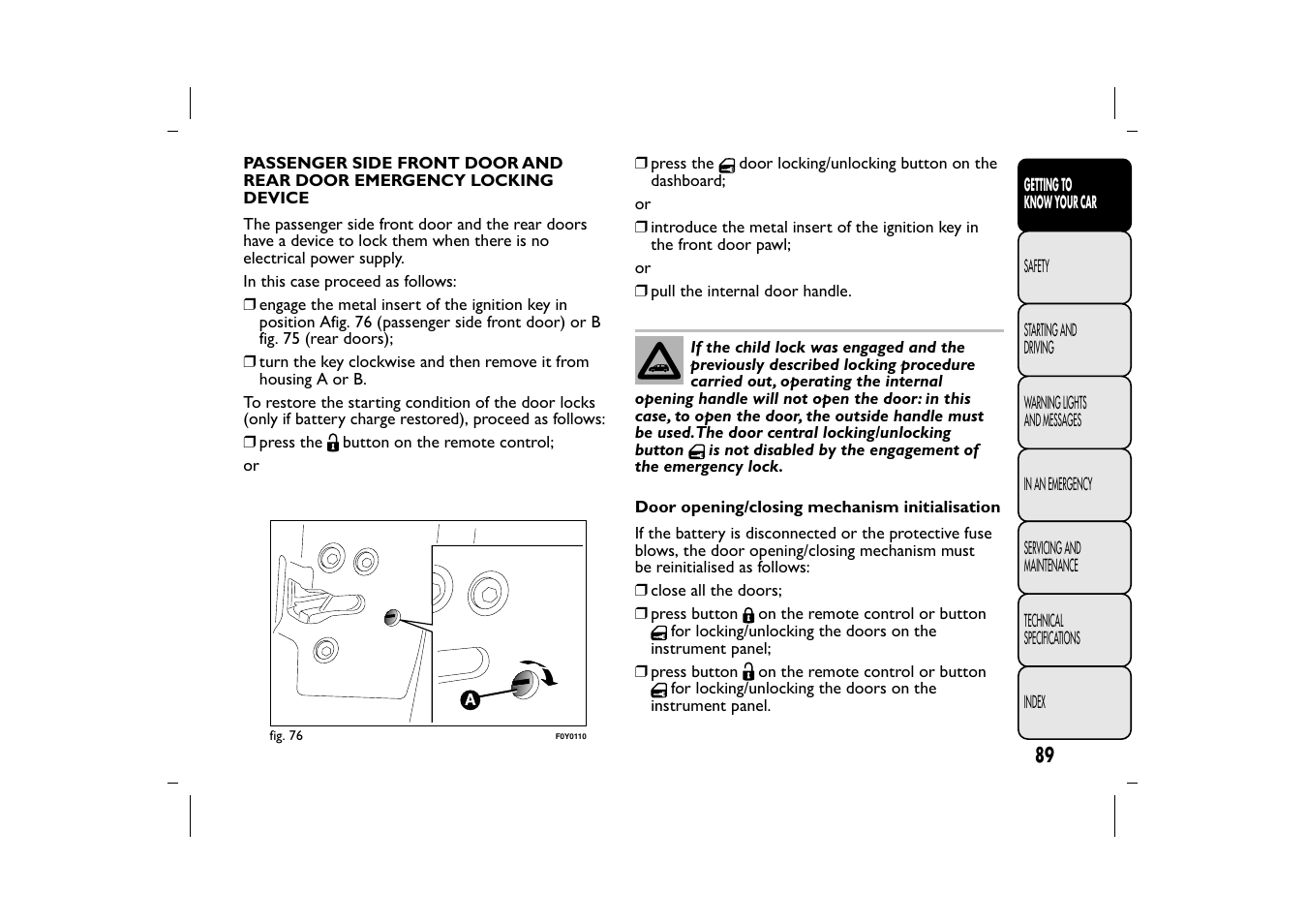 FIAT 500L User Manual | Page 93 / 348