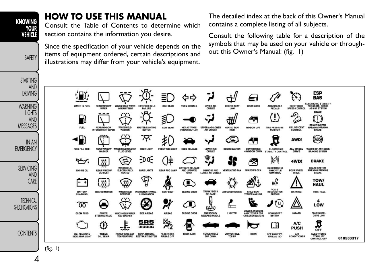 How to use this manual | FIAT Freemont User Manual | Page 10 / 332