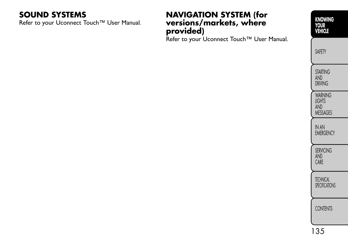 Sound systems | FIAT Freemont User Manual | Page 141 / 332