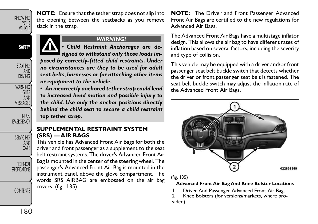 FIAT Freemont User Manual | Page 186 / 332