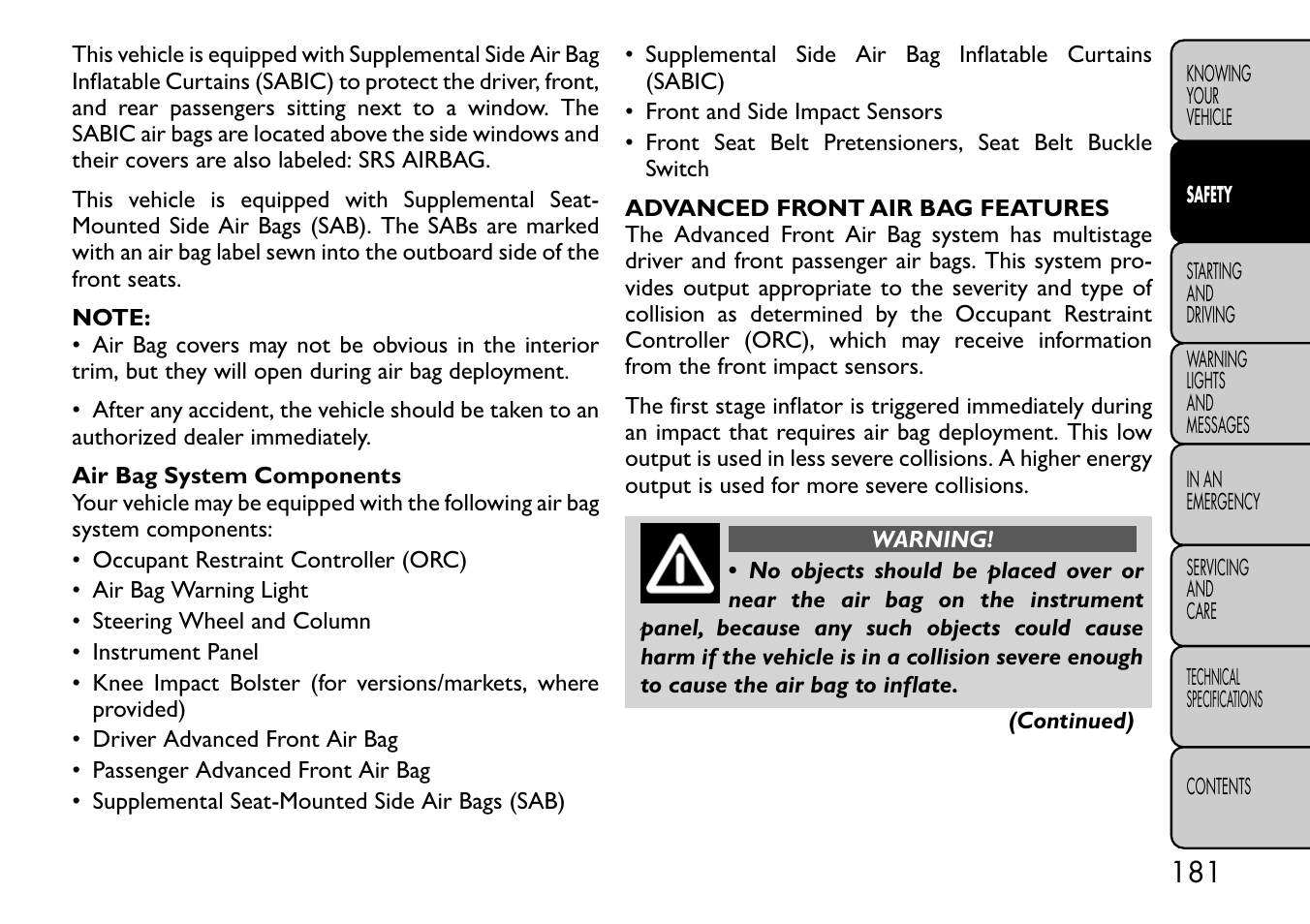 FIAT Freemont User Manual | Page 187 / 332