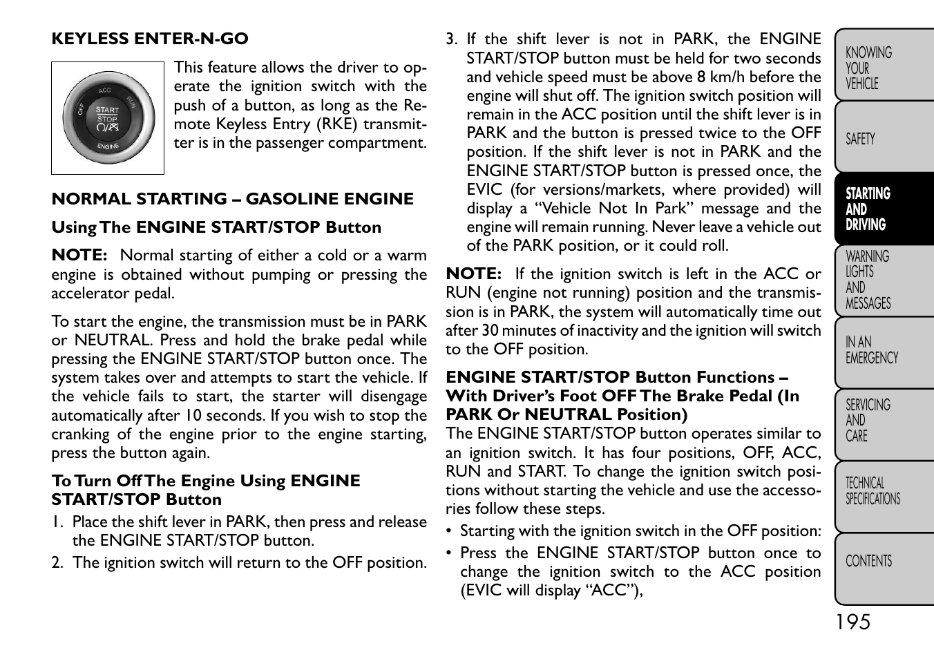 FIAT Freemont User Manual | Page 201 / 332