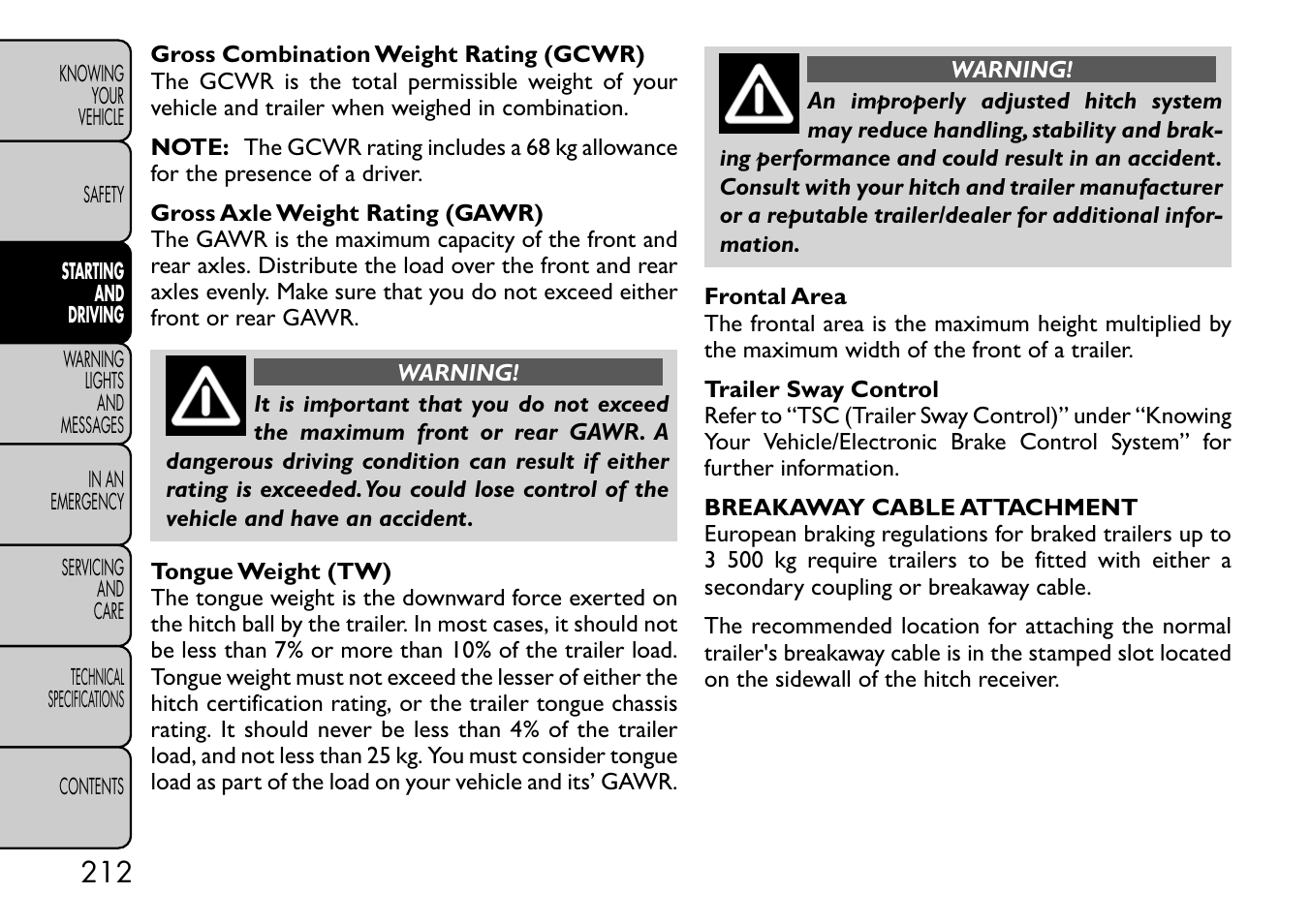 FIAT Freemont User Manual | Page 218 / 332