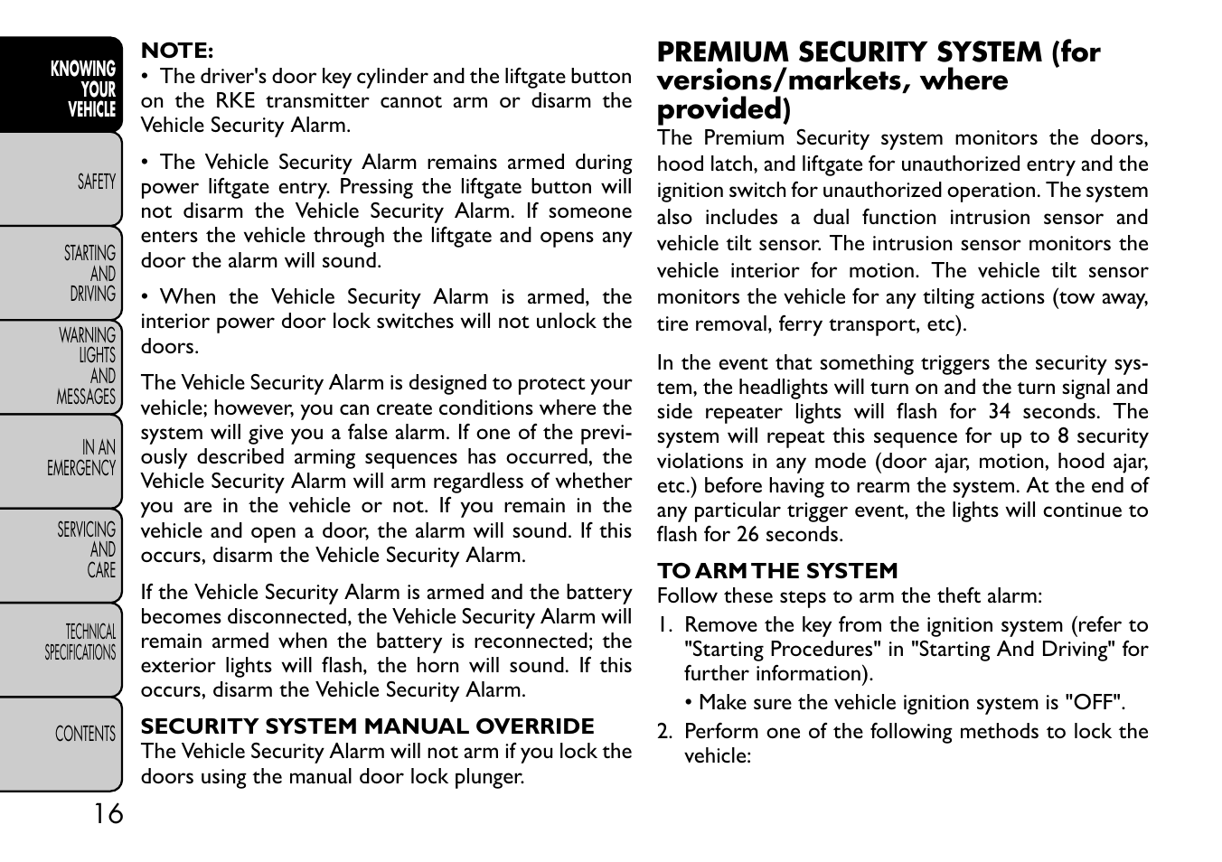 FIAT Freemont User Manual | Page 22 / 332