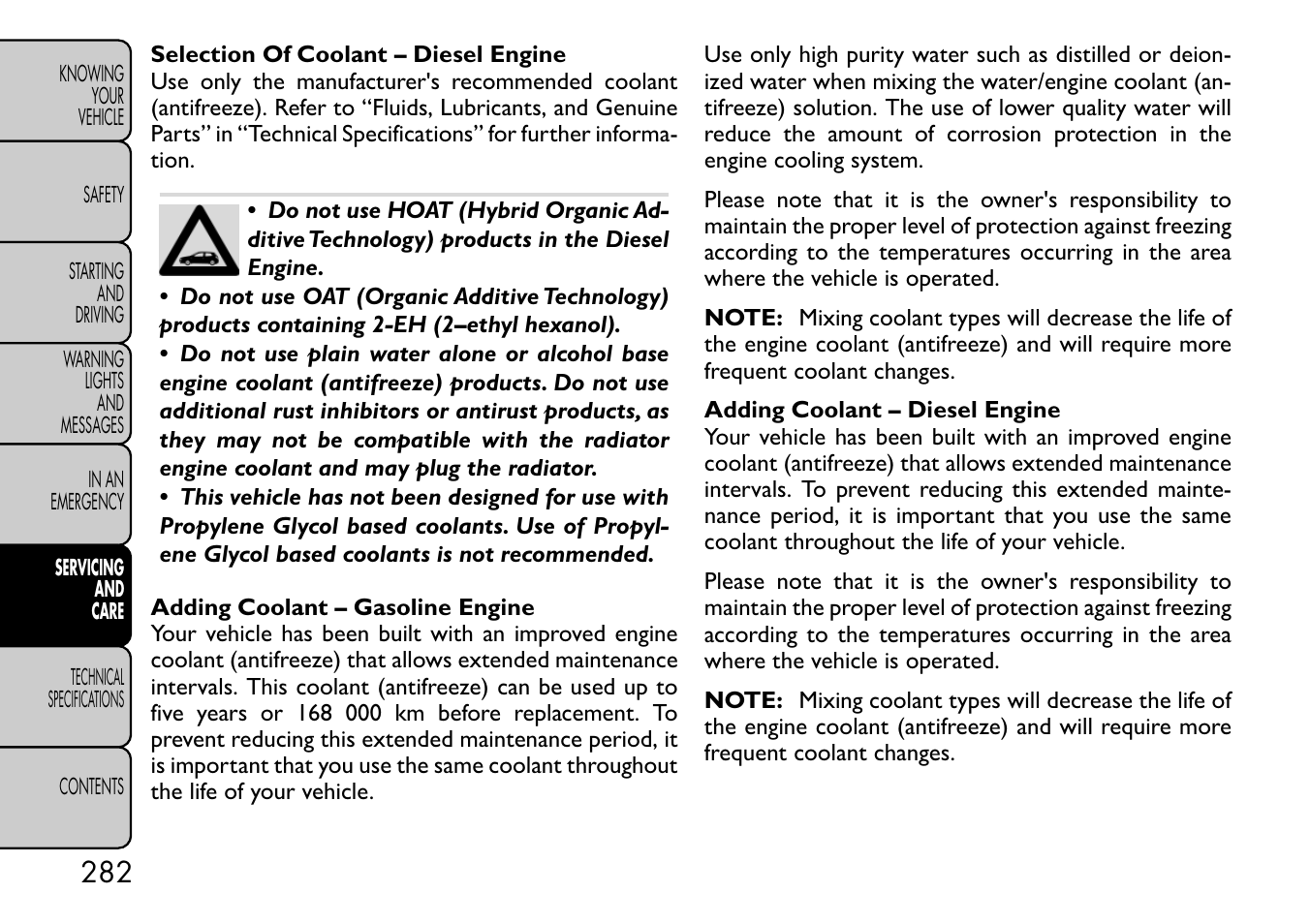 FIAT Freemont User Manual | Page 288 / 332