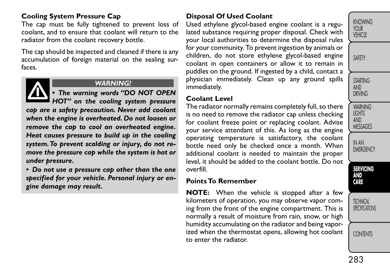 FIAT Freemont User Manual | Page 289 / 332