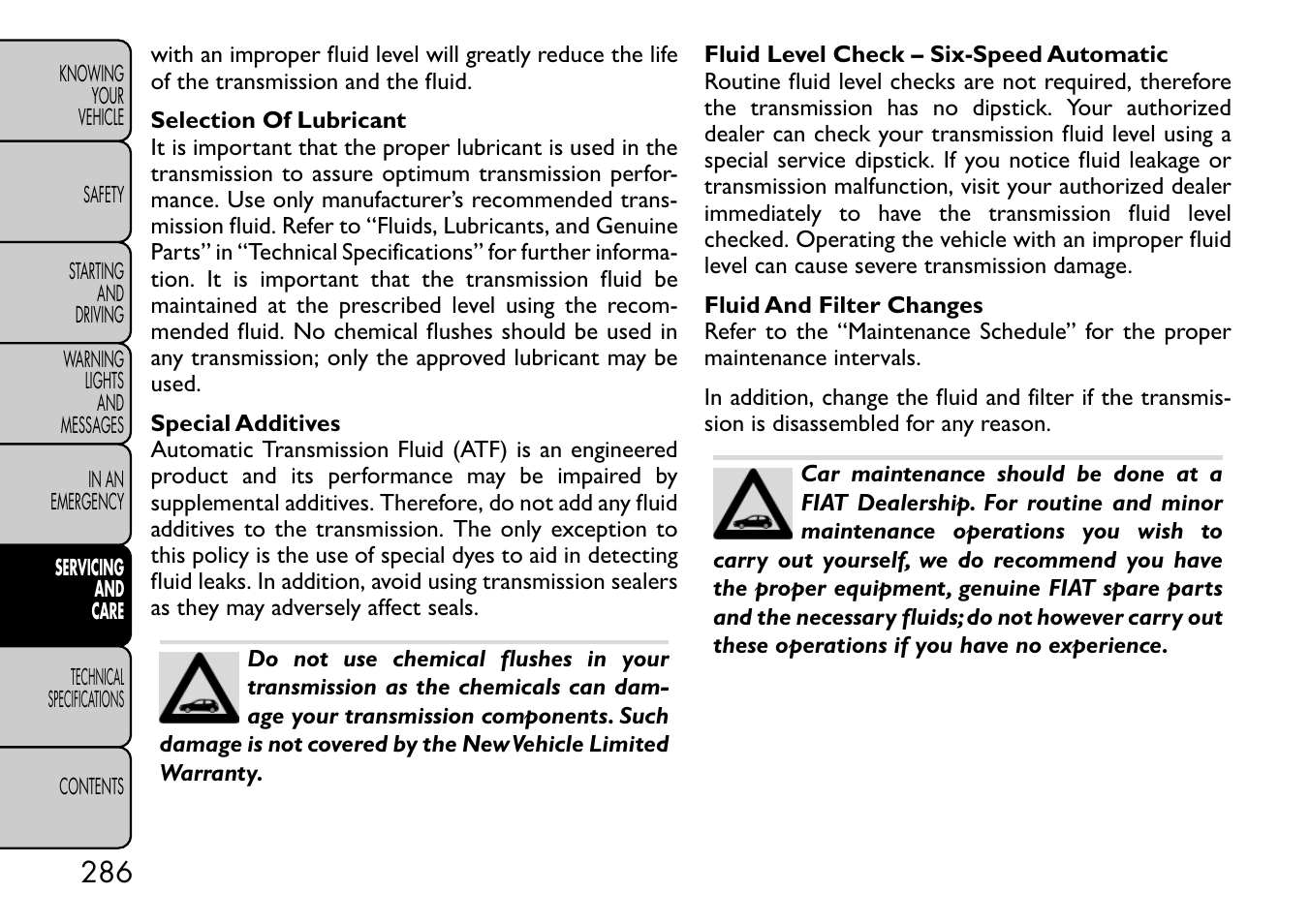 FIAT Freemont User Manual | Page 292 / 332