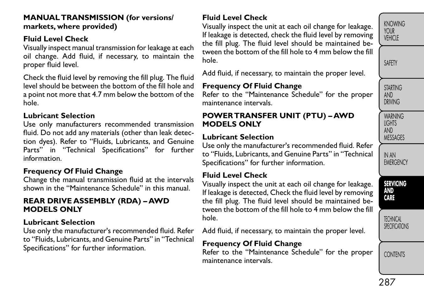 FIAT Freemont User Manual | Page 293 / 332