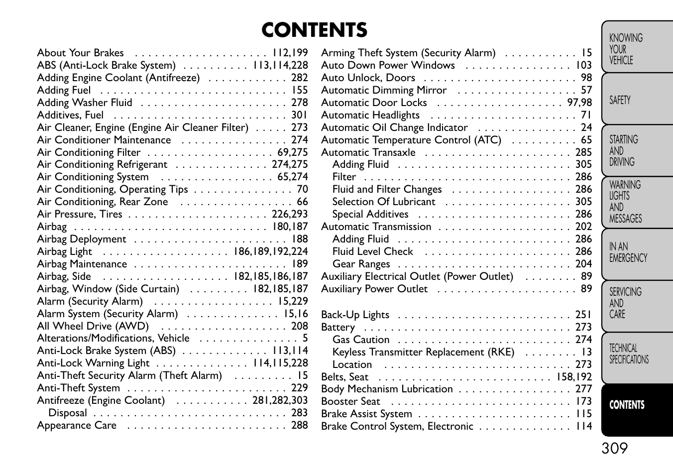 FIAT Freemont User Manual | Page 315 / 332