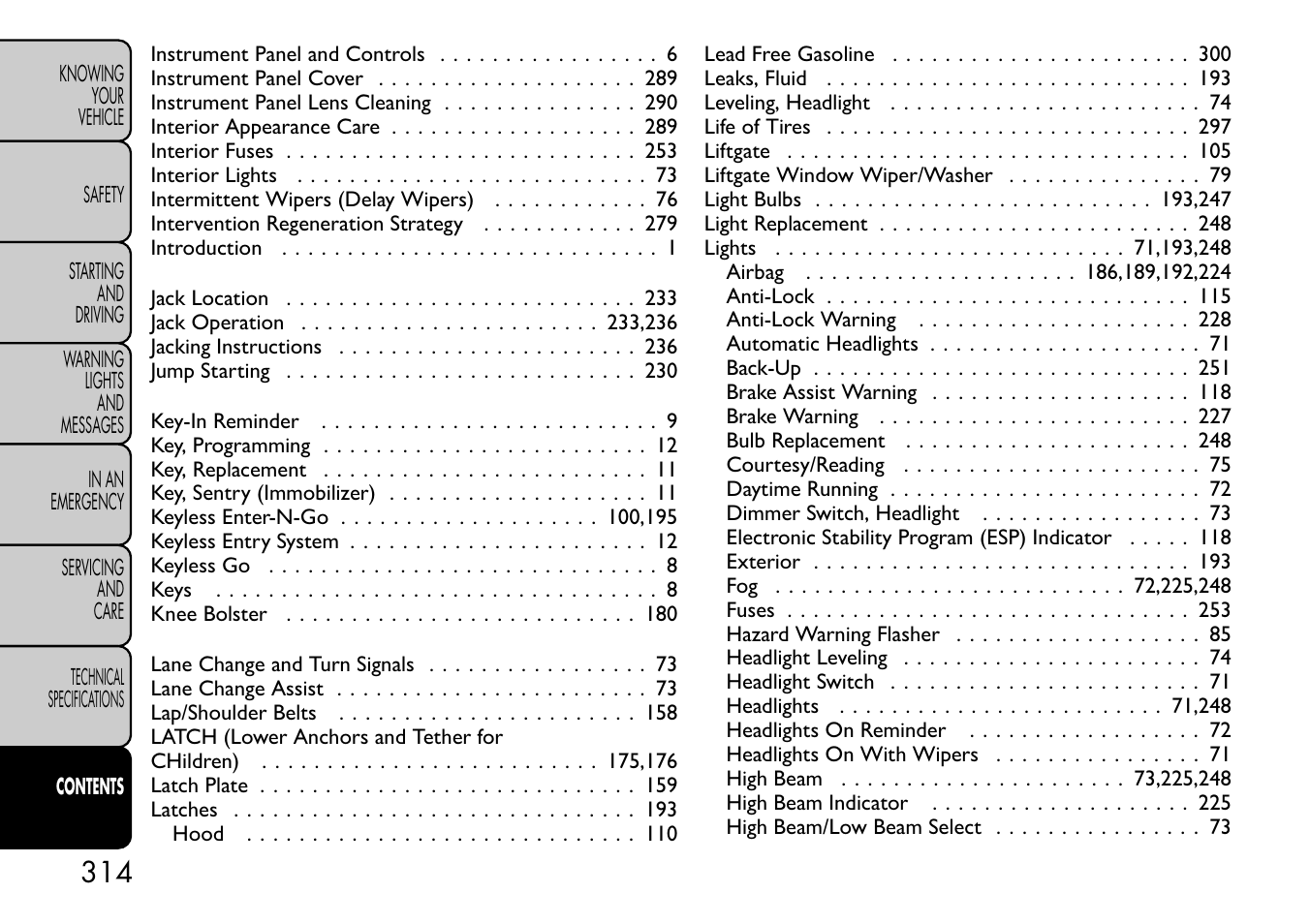 FIAT Freemont User Manual | Page 320 / 332