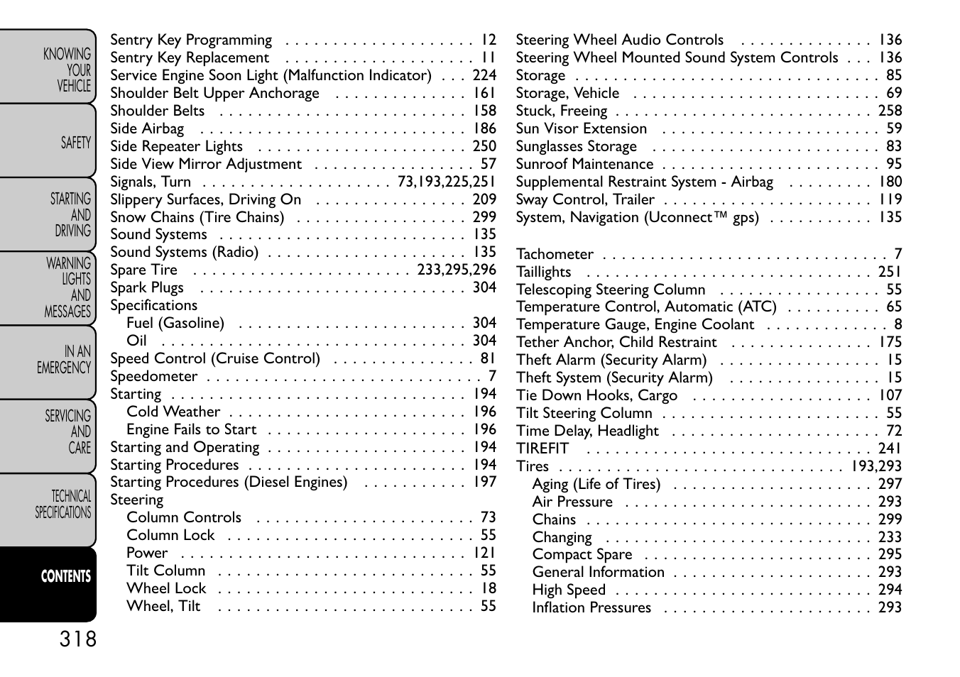 FIAT Freemont User Manual | Page 324 / 332