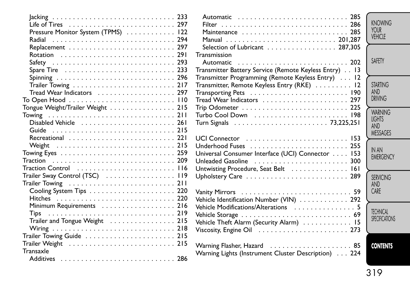 FIAT Freemont User Manual | Page 325 / 332