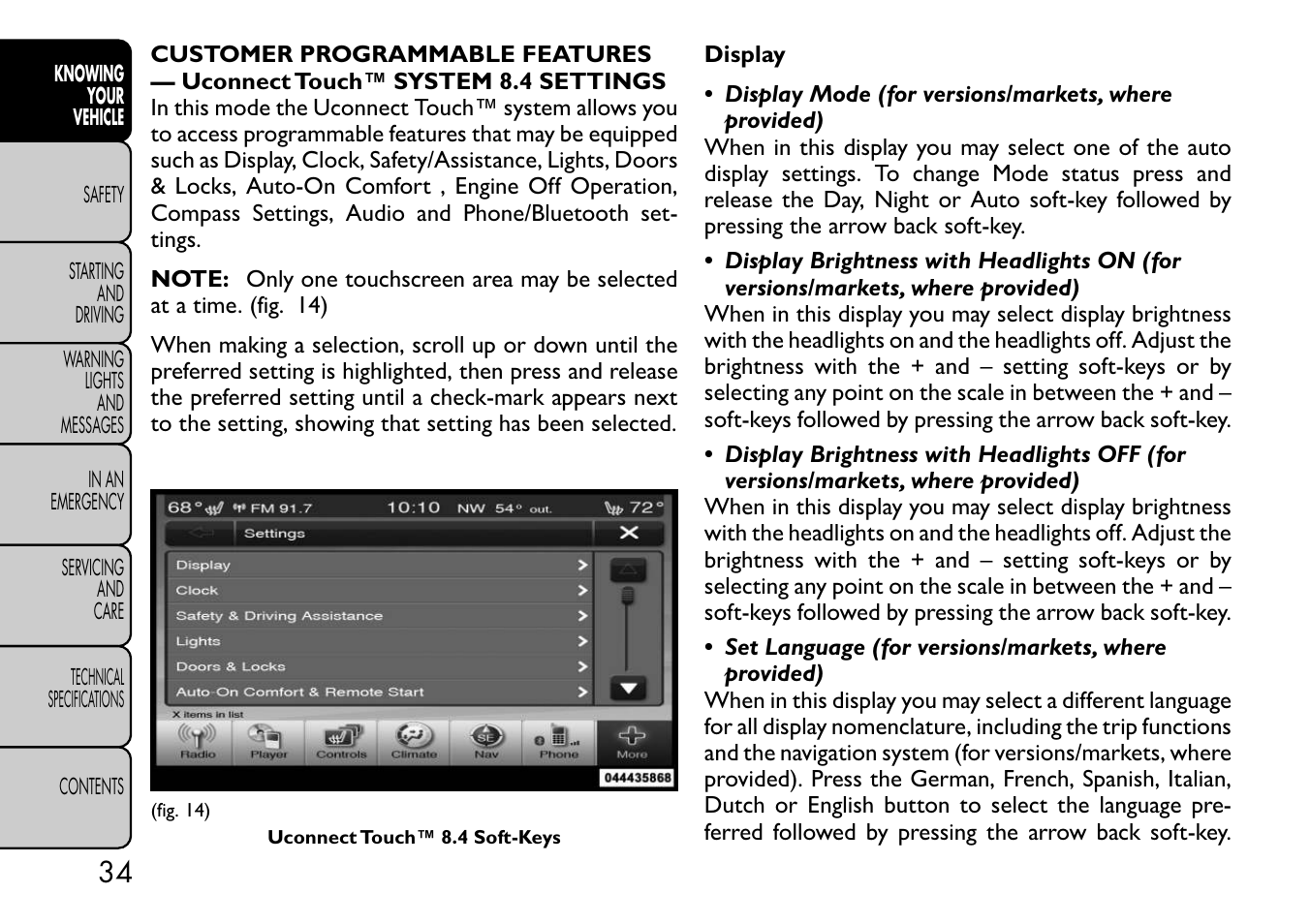 FIAT Freemont User Manual | Page 40 / 332