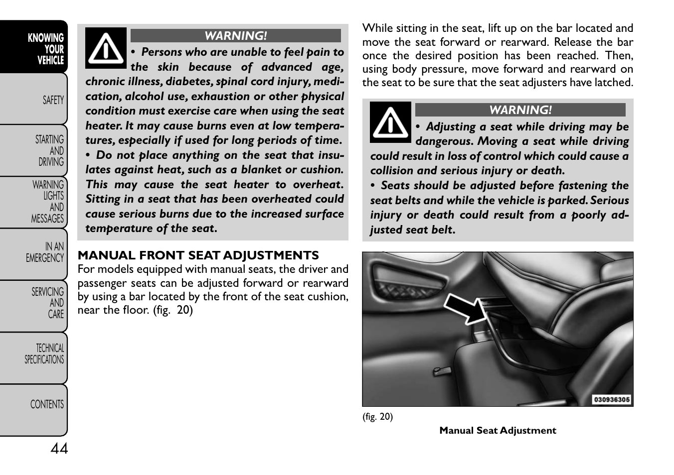 FIAT Freemont User Manual | Page 50 / 332