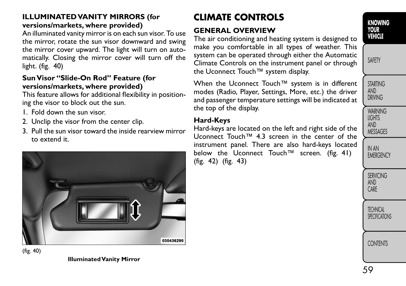 Climate controls | FIAT Freemont User Manual | Page 65 / 332