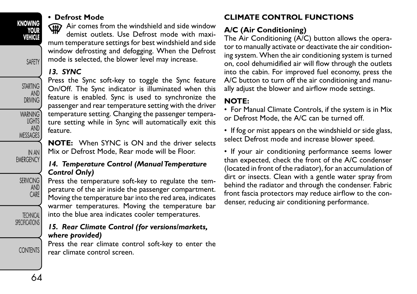 FIAT Freemont User Manual | Page 70 / 332