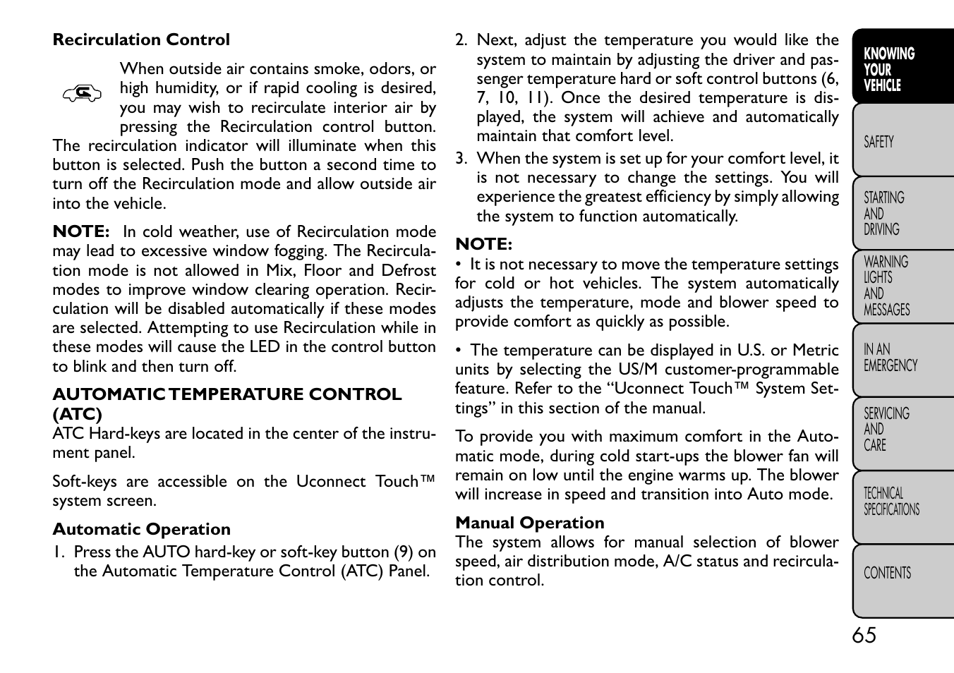 FIAT Freemont User Manual | Page 71 / 332