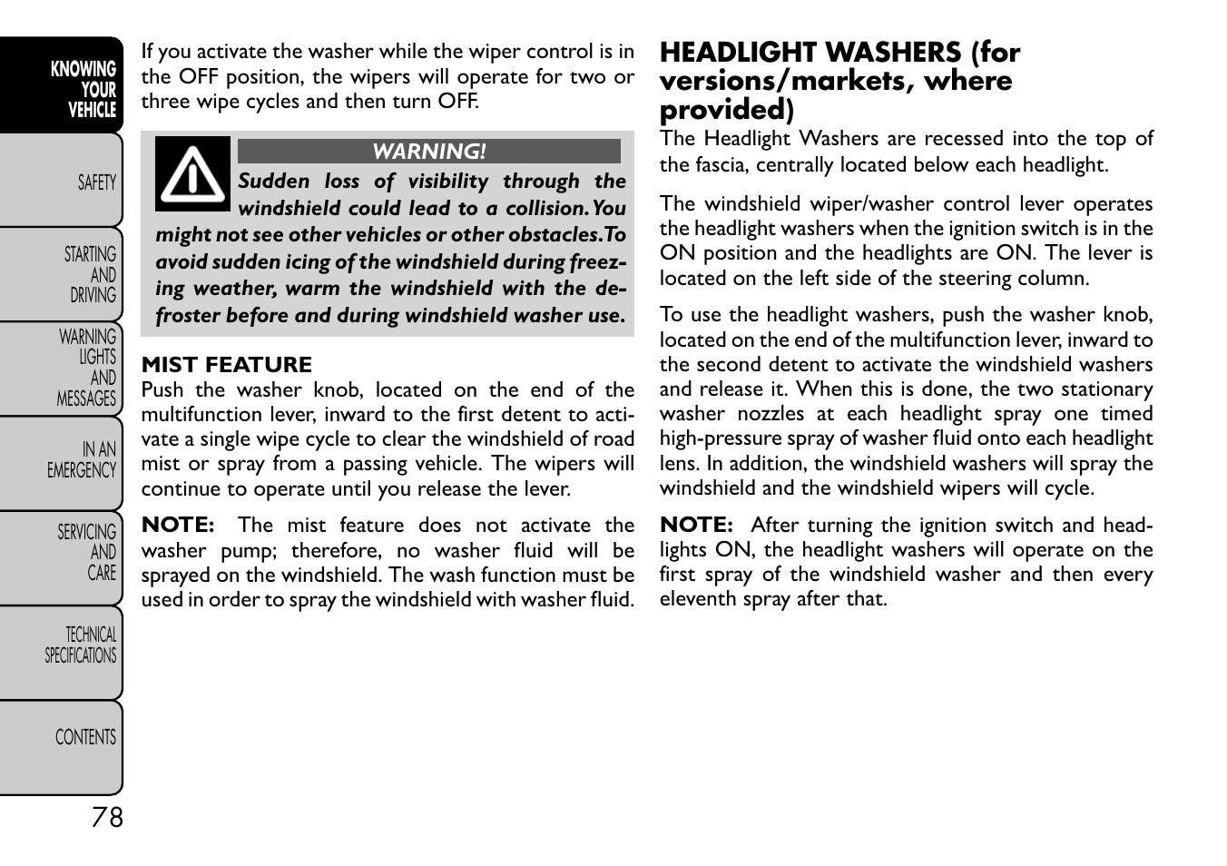 FIAT Freemont User Manual | Page 84 / 332