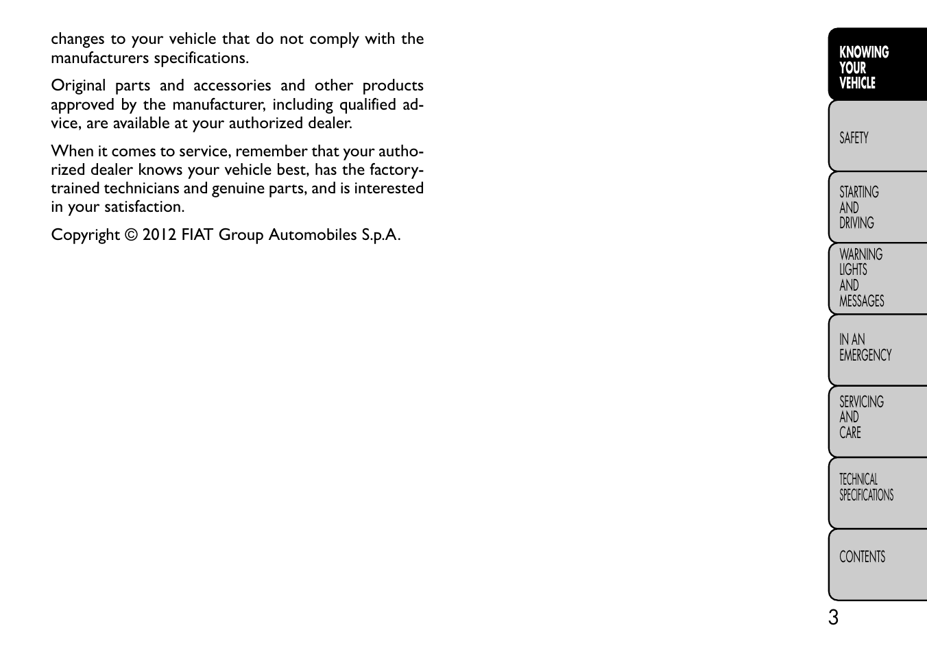 FIAT Freemont User Manual | Page 9 / 332