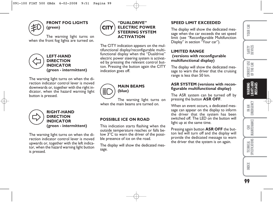 FIAT 500 User Manual | Page 100 / 178