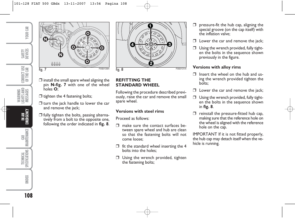 FIAT 500 User Manual | Page 109 / 178