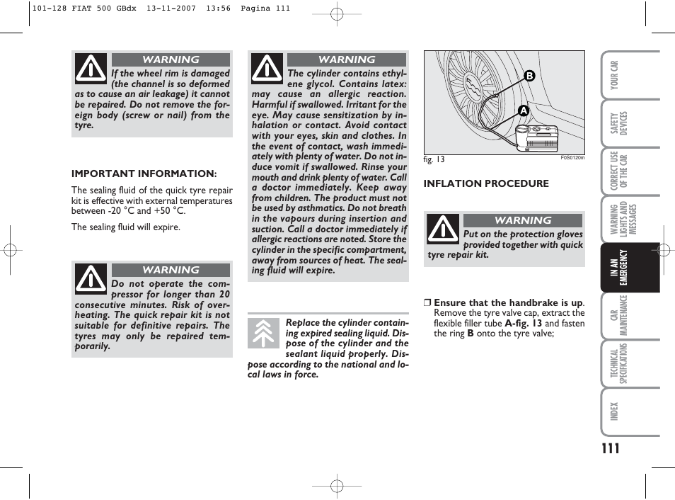 FIAT 500 User Manual | Page 112 / 178