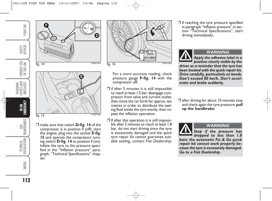 FIAT 500 User Manual | Page 113 / 178