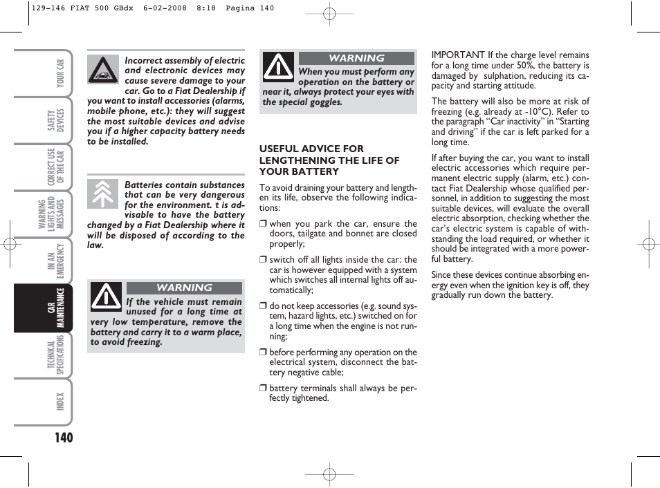 FIAT 500 User Manual | Page 141 / 178