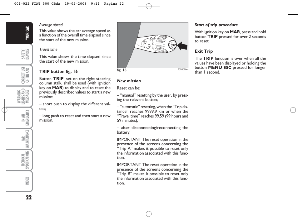 FIAT 500 User Manual | Page 23 / 178