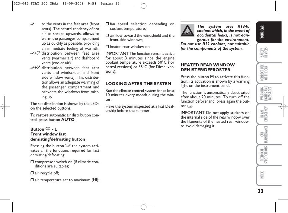 FIAT 500 User Manual | Page 34 / 178