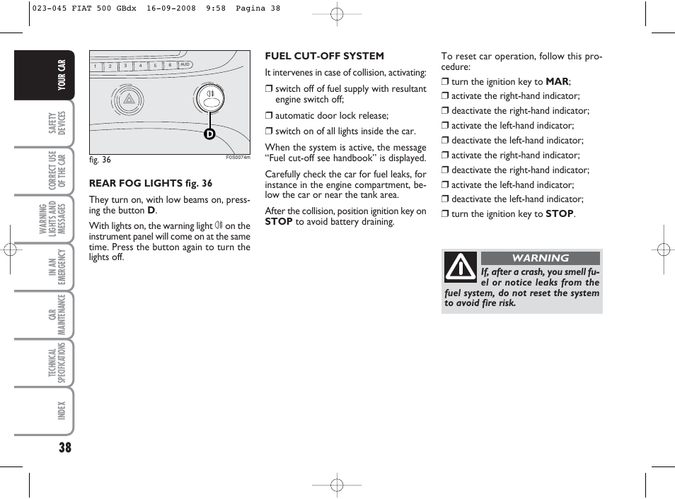 FIAT 500 User Manual | Page 39 / 178
