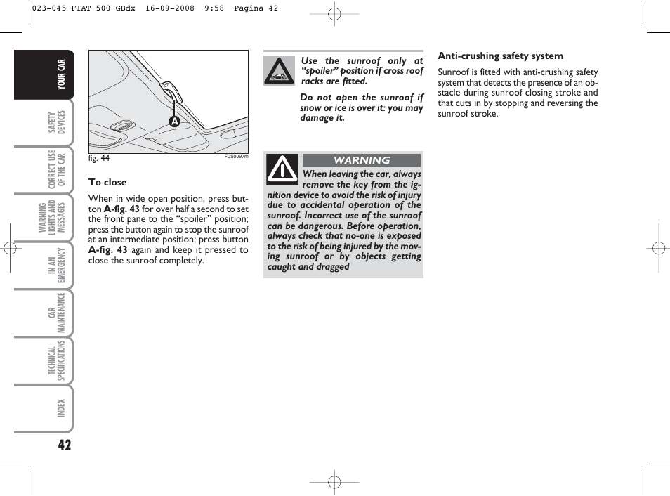 FIAT 500 User Manual | Page 43 / 178