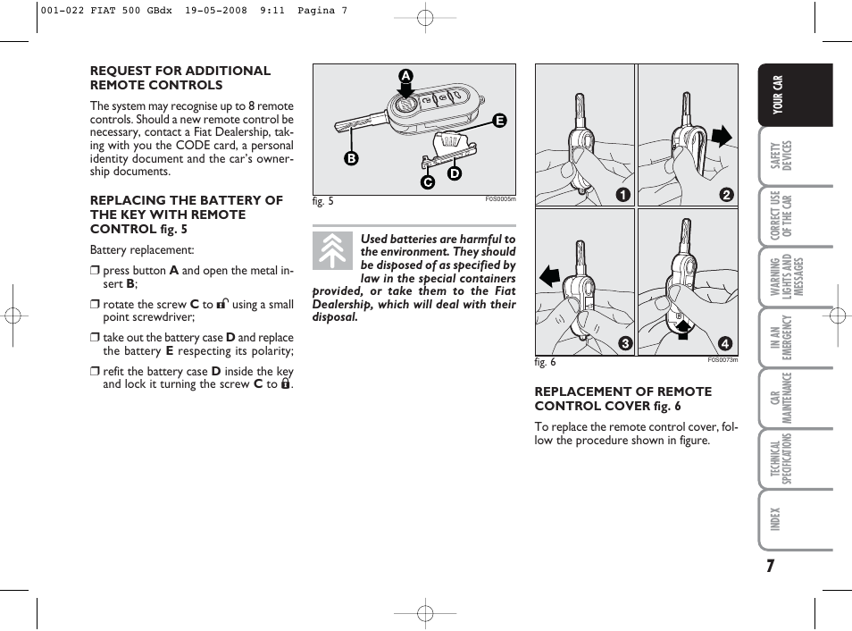 FIAT 500 User Manual | Page 8 / 178