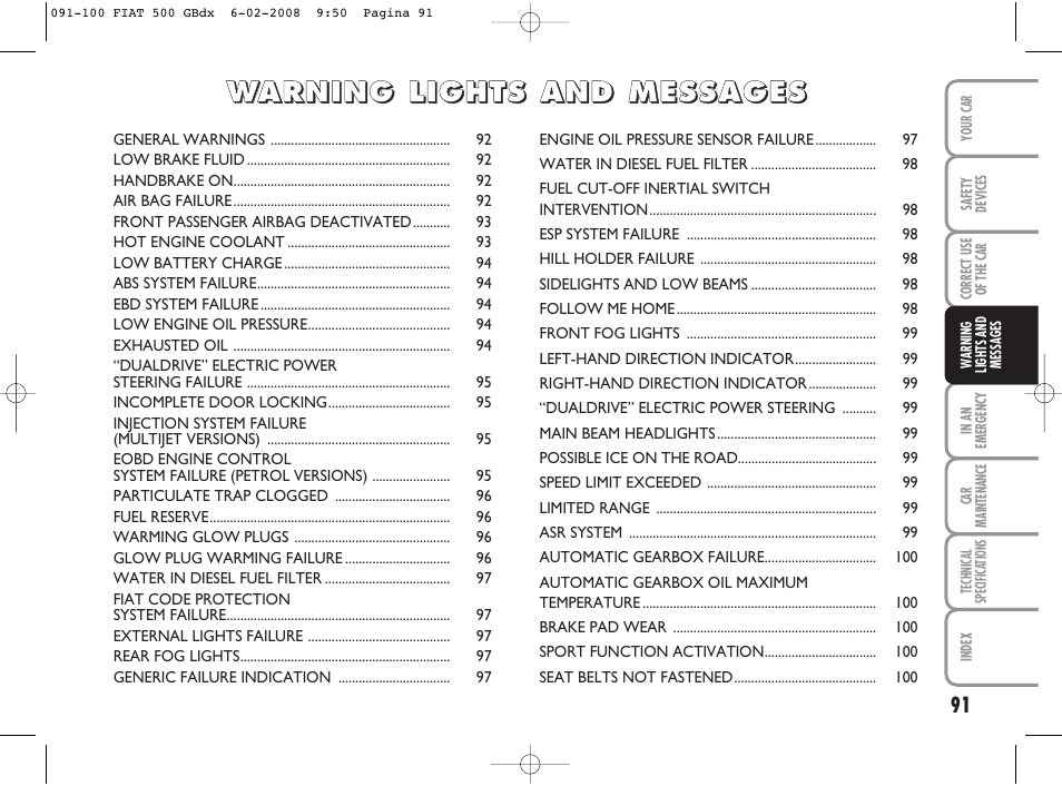 FIAT 500 User Manual | Page 92 / 178