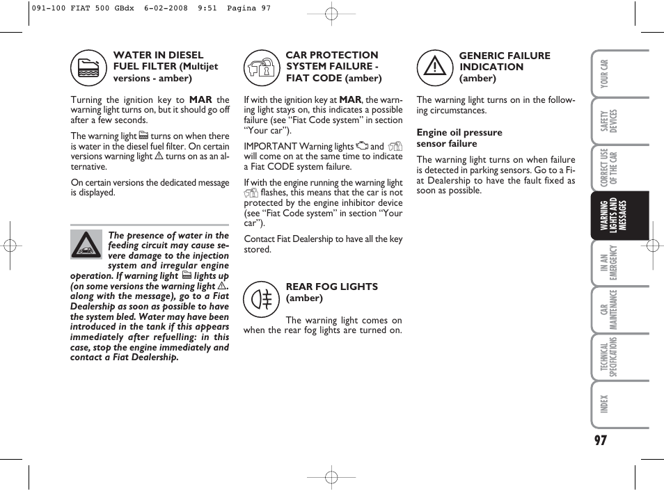 FIAT 500 User Manual | Page 98 / 178