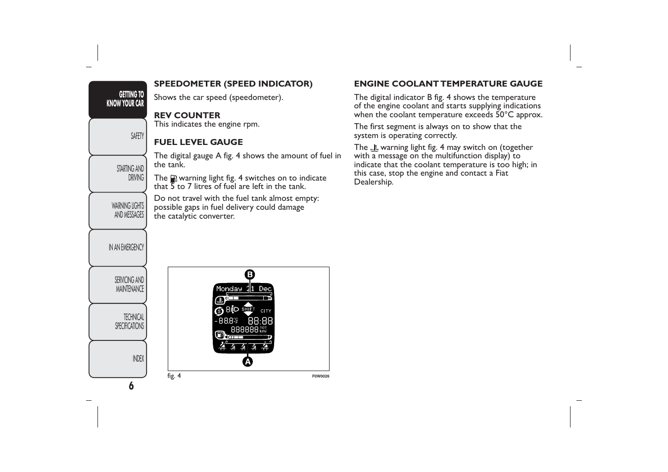 FIAT Panda User Manual | Page 10 / 268