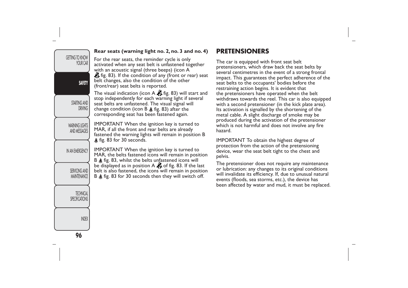 FIAT Panda User Manual | Page 100 / 268