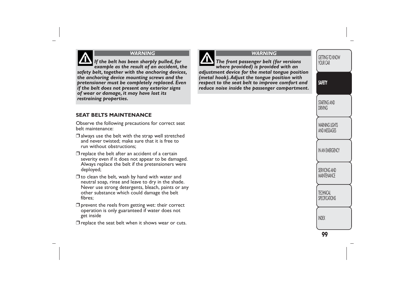 FIAT Panda User Manual | Page 103 / 268