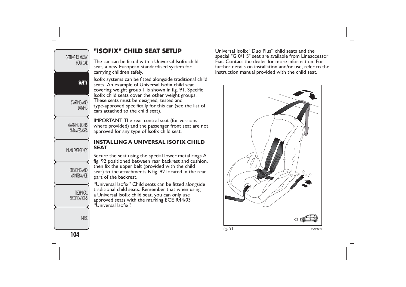 FIAT Panda User Manual | Page 108 / 268