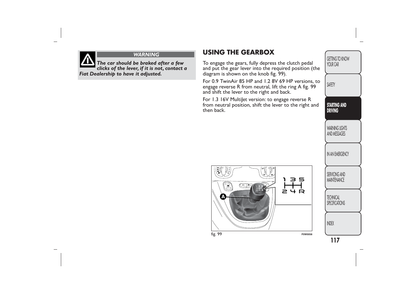 FIAT Panda User Manual | Page 121 / 268