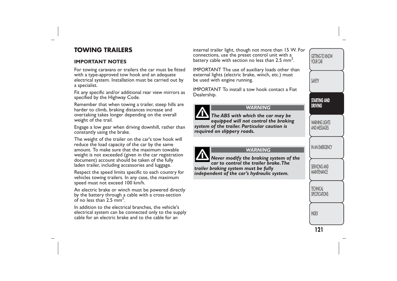 FIAT Panda User Manual | Page 125 / 268