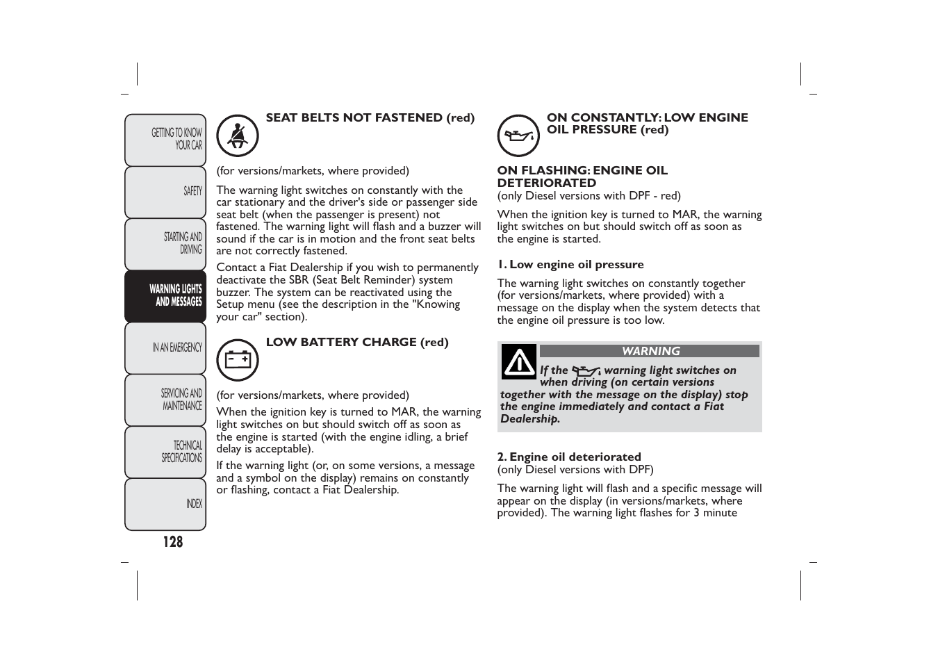 FIAT Panda User Manual | Page 132 / 268