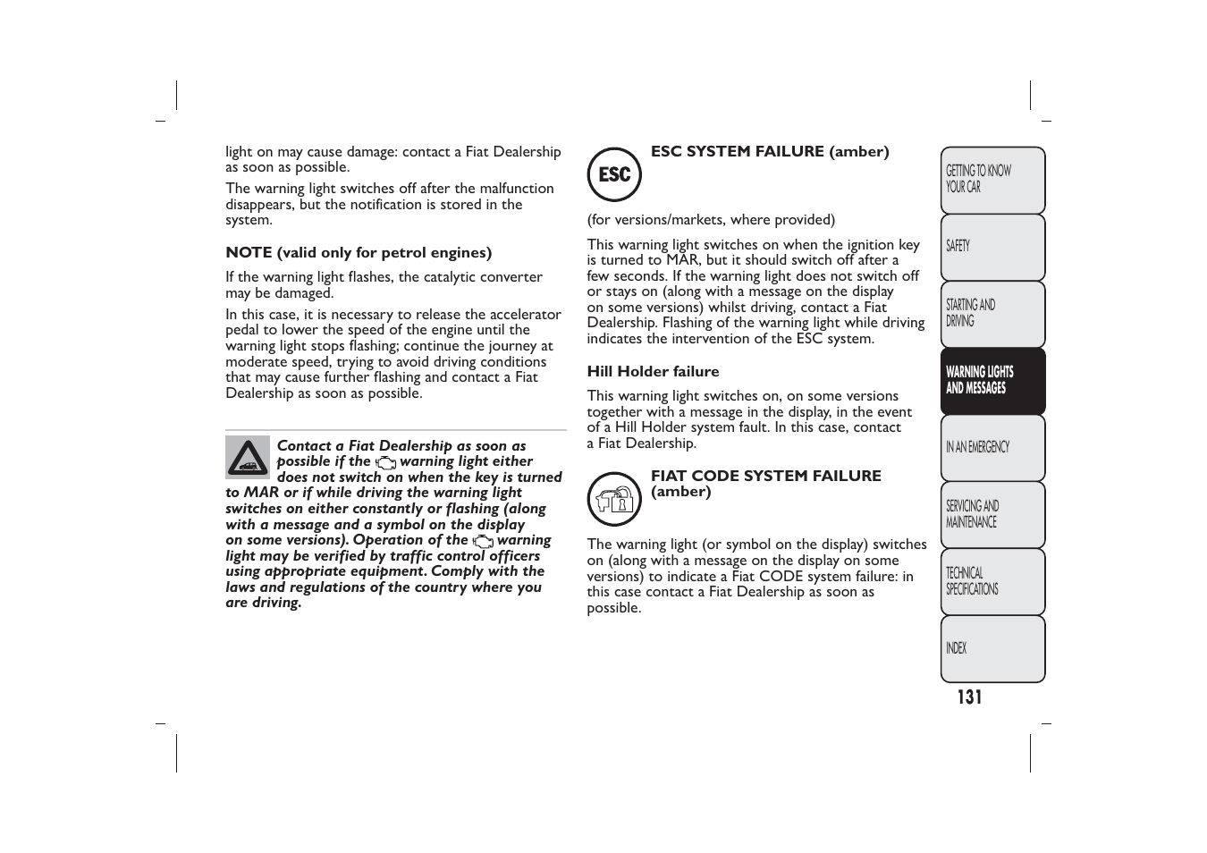 FIAT Panda User Manual | Page 135 / 268