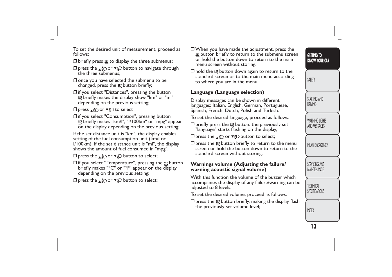 FIAT Panda User Manual | Page 17 / 268