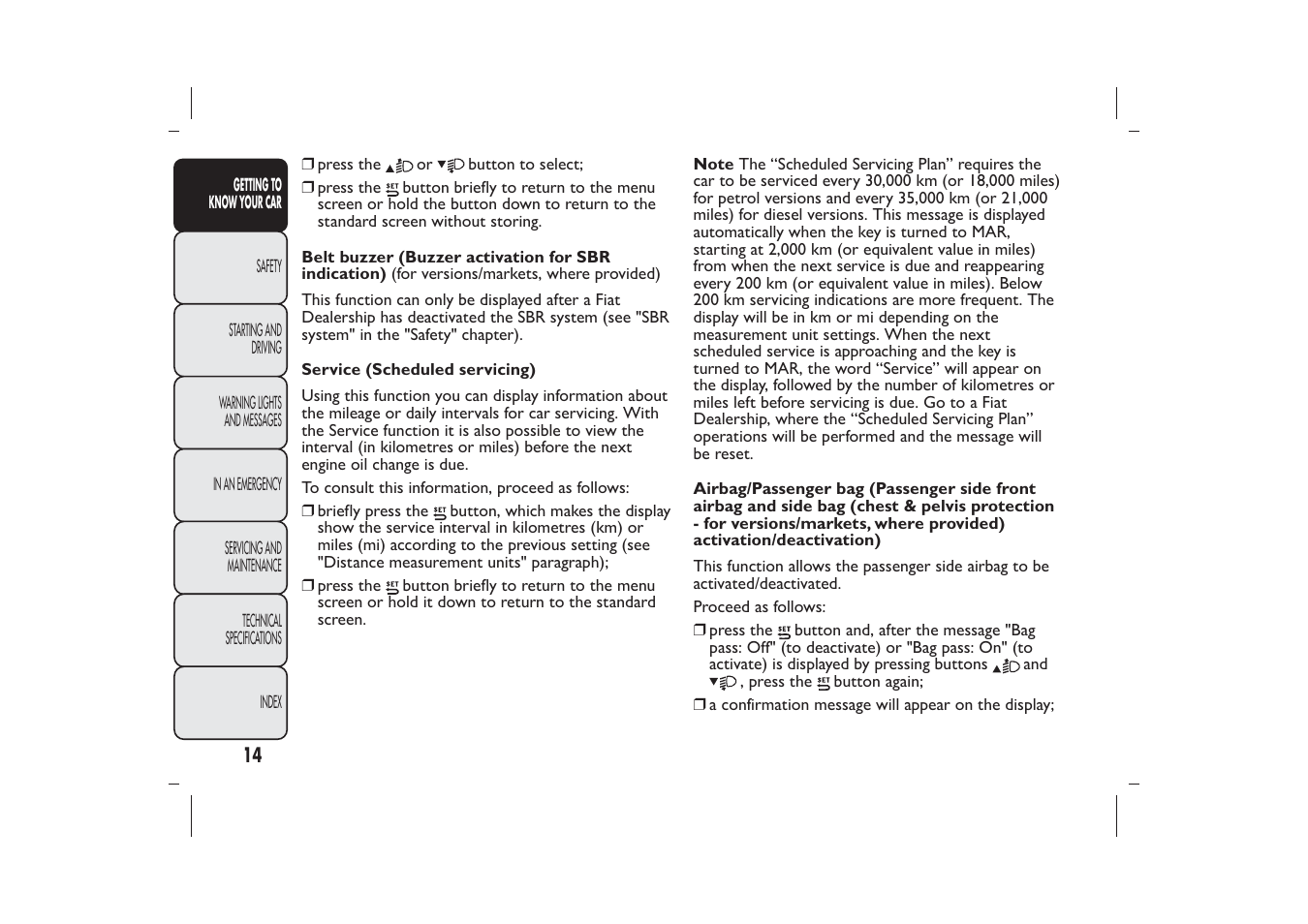 FIAT Panda User Manual | Page 18 / 268