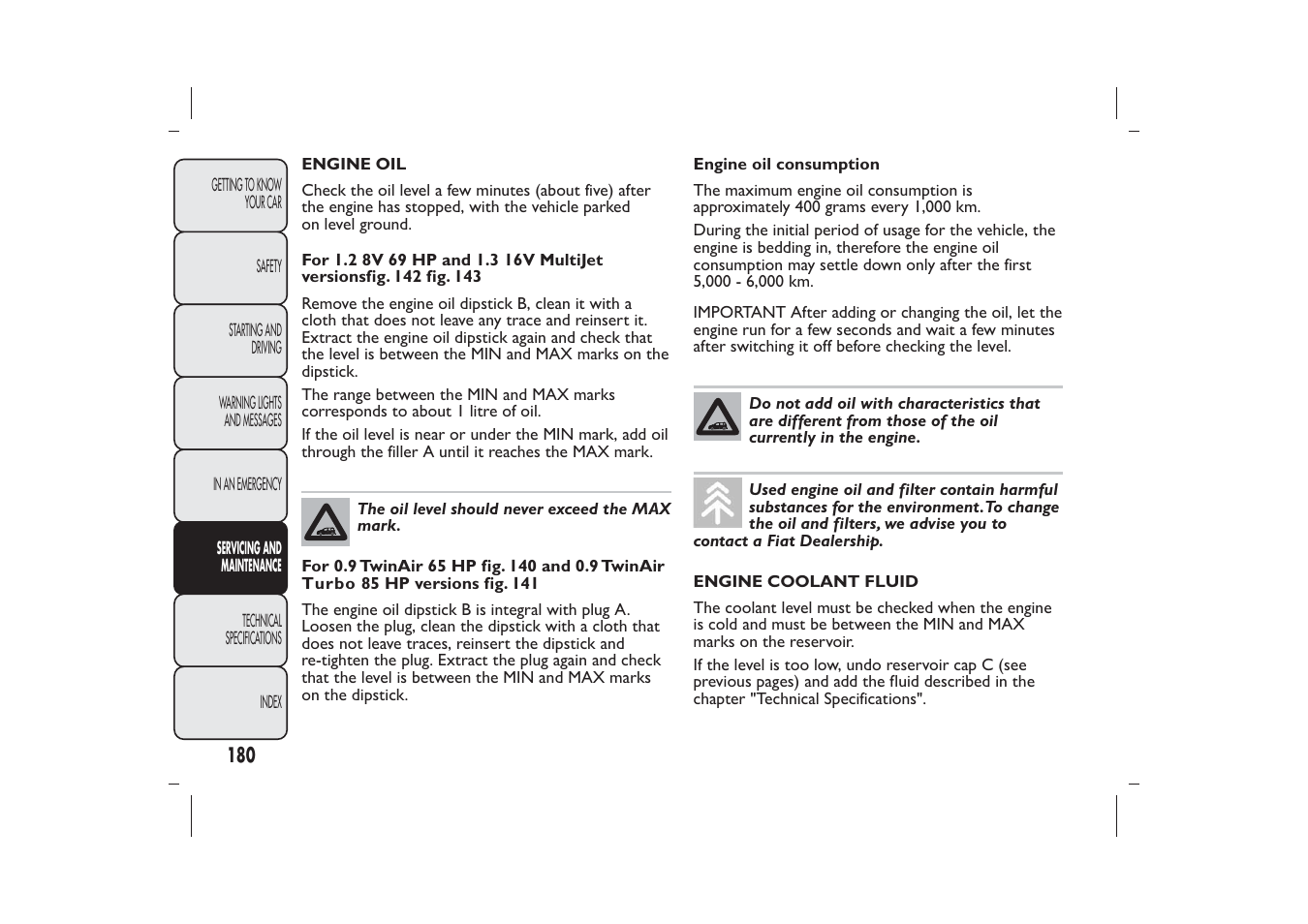 FIAT Panda User Manual | Page 184 / 268