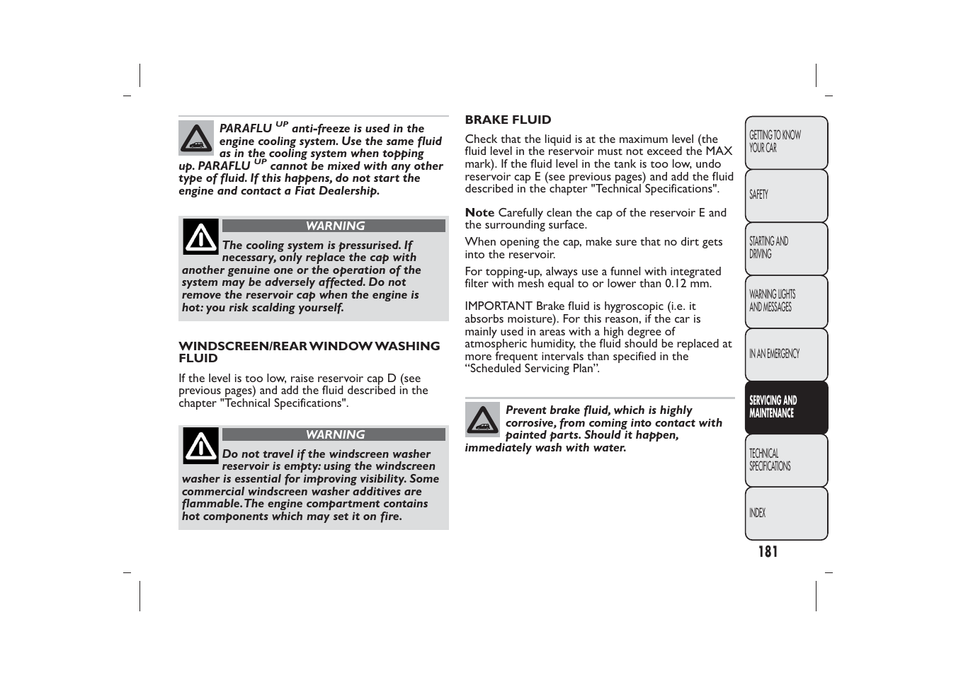 FIAT Panda User Manual | Page 185 / 268