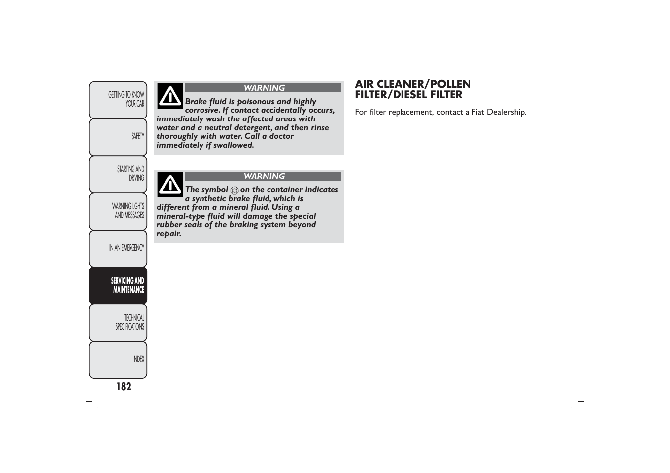 FIAT Panda User Manual | Page 186 / 268